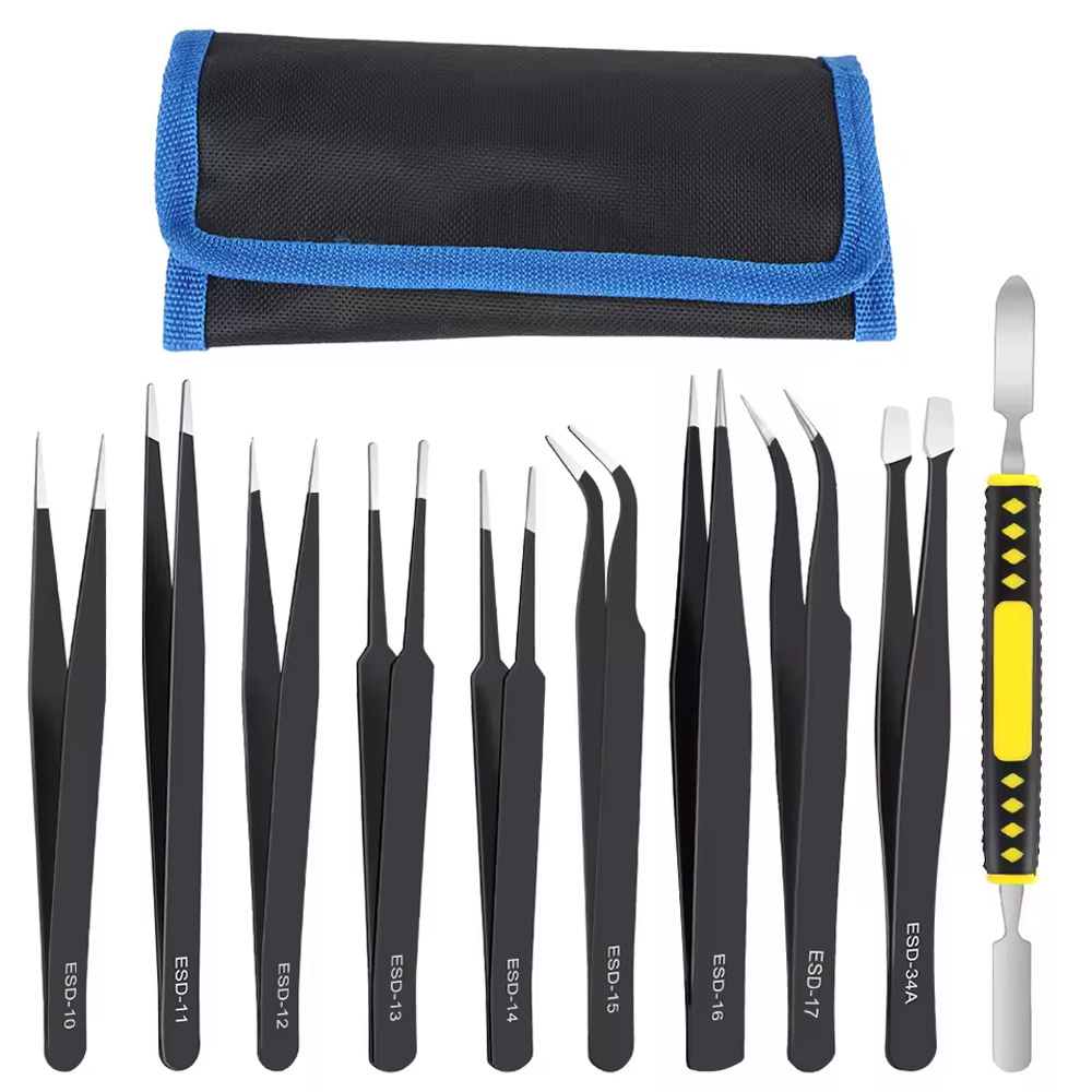 10개/세트 정밀 정전기 방지 곡선 및 직선 핀셋 스테 - Electronics Repair Parts 리뷰 및 가격