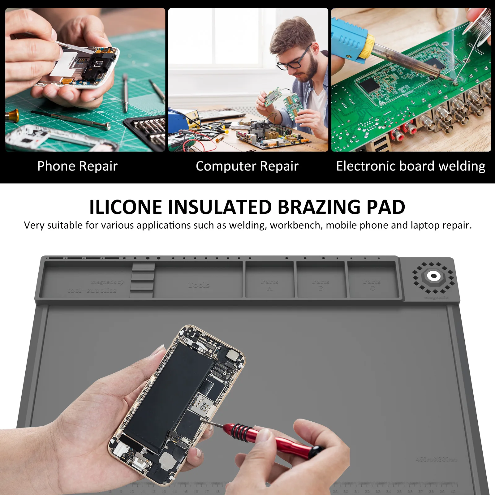납땜 스테이션 매트 실리콘 작업 수리 패드 932 °  - Electronics Repair Mat 리뷰 및 가격