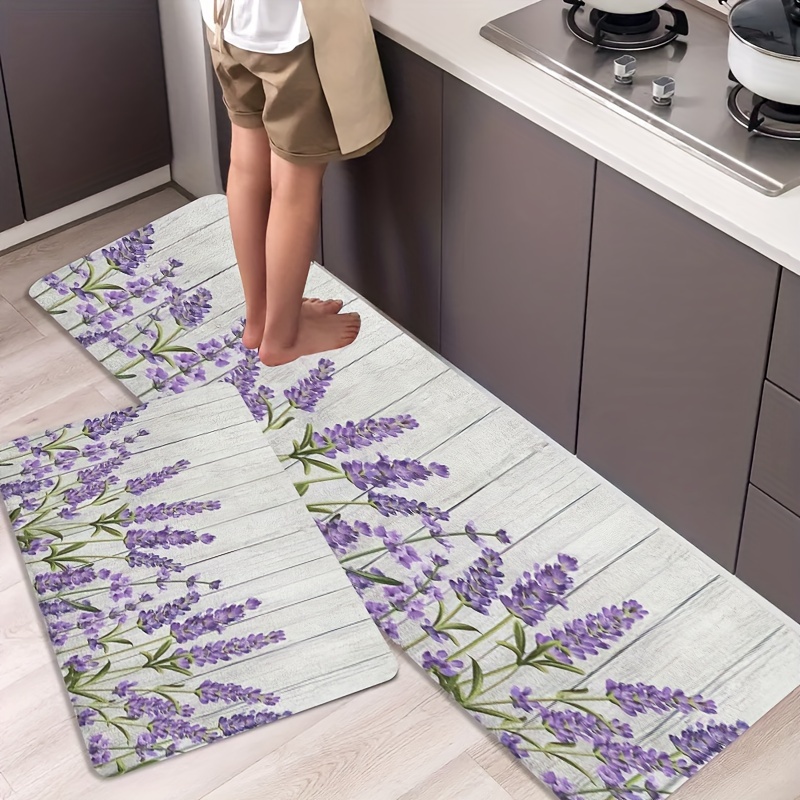 VIKAMA 꽃과 식물 주방 매트, 라벤더 꽃무늬 디자 - Electronics Repair Mat 리뷰 및 가격