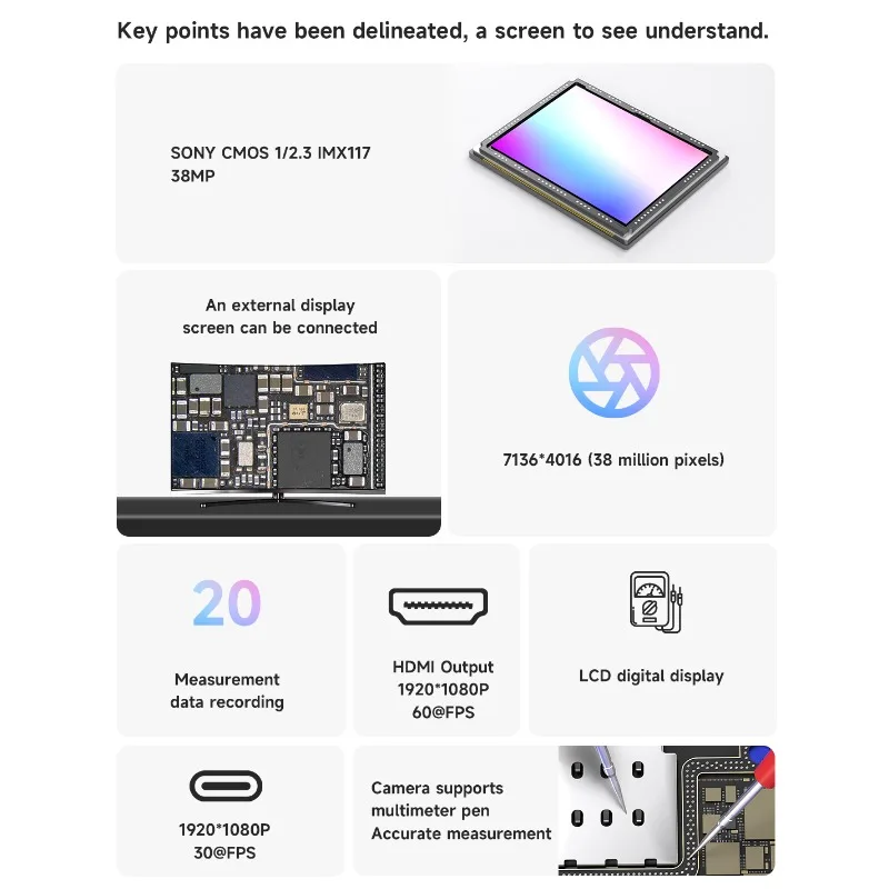 액션2 비디오 멀티미터 현미경 산업용 카메라 전화기 전 - Electronics Repair Images 리뷰 및 가격